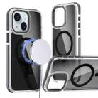 For iPhone 15 Magsafe Dual-Color Transparent Black Full Coverage Phone Case(Black) - 1