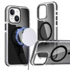 For iPhone 14 Plus Magsafe Dual-Color Transparent Black Full Coverage Phone Case(Black) - 1