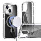 For iPhone 14 Plus Magsafe Dual-Color Transparent Black Full Coverage Phone Case(Gray) - 1