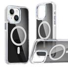 For iPhone 14 Plus Magsafe Dual-Color Transparent Black Full Coverage Phone Case(White) - 1