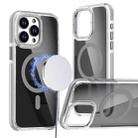 For iPhone 13 Pro Max Magsafe Dual-Color Transparent Black Full Coverage Phone Case(Gray) - 1