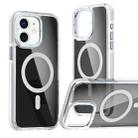 For iPhone 12 Pro / 12 Magsafe Dual-Color Transparent Black Full Coverage Phone Case(White) - 1