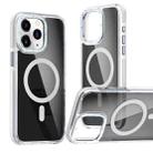 For iPhone 11 Pro Max Magsafe Dual-Color Transparent Black Full Coverage Phone Case(White) - 1