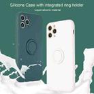 For iPhone X / XS Solid Color Liquid Silicone Shockproof Full Coverage Protective Case with Ring Holder(Green) - 3