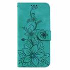 For Samsung Galaxy S24 FE 5G Lily Embossed Leather Phone Case(Green) - 2