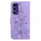 For Samsung Galaxy S24 FE 5G Lily Embossed Leather Phone Case(Purple) - 3