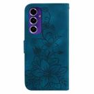 For Samsung Galaxy S24 FE 5G Lily Embossed Leather Phone Case(Dark Blue) - 3