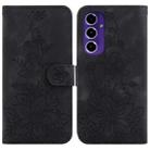 For Samsung Galaxy S24 FE 5G Lily Embossed Leather Phone Case(Black) - 1