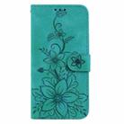 For Samsung Galaxy S25 5G Lily Embossed Leather Phone Case(Green) - 3