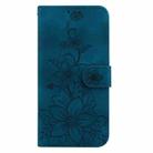 For Samsung Galaxy S25+ 5G Lily Embossed Leather Phone Case(Dark Blue) - 3