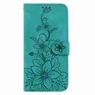 For Samsung Galaxy S25 Ultra 5G Lily Embossed Leather Phone Case(Green) - 3