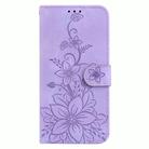 For Samsung Galaxy S25 Ultra 5G Lily Embossed Leather Phone Case(Purple) - 3