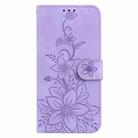 For Samsung Galaxy S25 Edge 5G Lily Embossed Leather Phone Case(Purple) - 3
