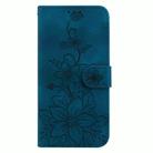 For Samsung Galaxy S25 Edge 5G Lily Embossed Leather Phone Case(Dark Blue) - 3