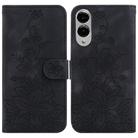 For Samsung Galaxy S25 Edge 5G Lily Embossed Leather Phone Case(Black) - 1