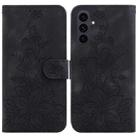 For Samsung Galaxy S25 FE 5G Lily Embossed Leather Phone Case(Black) - 1
