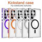 For Samsung Galaxy S24 Ultra 5G Dual-Color Clear Acrylic Hybrid TPU MagSafe Lens Film Phone Case with Holder(Gray) - 2