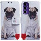 For Samsung Galaxy S24 FE 5G Coloured Drawing Flip Leather Phone Case(Pug) - 1