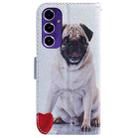 For Samsung Galaxy S24 FE 5G Coloured Drawing Flip Leather Phone Case(Pug) - 3