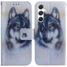 For Samsung Galaxy S25 5G Coloured Drawing Flip Leather Phone Case(White Wolf) - 1