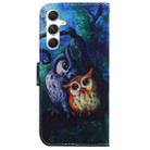 For Samsung Galaxy S25 5G Coloured Drawing Flip Leather Phone Case(Oil Painting Owl) - 3