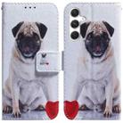 For Samsung Galaxy S25 5G Coloured Drawing Flip Leather Phone Case(Pug) - 1