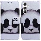 For Samsung Galaxy S25+ 5G Coloured Drawing Flip Leather Phone Case(Panda) - 1