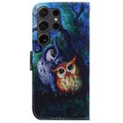 For Samsung Galaxy S25 Ultra 5G Coloured Drawing Flip Leather Phone Case(Oil Painting Owl) - 3