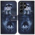 For Samsung Galaxy S25 Ultra 5G Coloured Drawing Flip Leather Phone Case(Wolf and Dog) - 1