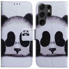 For Samsung Galaxy S25 Ultra 5G Coloured Drawing Flip Leather Phone Case(Panda) - 1
