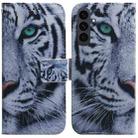 For Samsung Galaxy S25 FE 5G Coloured Drawing Flip Leather Phone Case(Tiger) - 1
