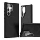 For Samsung Galaxy S24 Ultra 5G Magsafe Dual-Color Skin Feel Lens Film Phone Case with Lens Fold Holder(Black) - 1