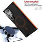 For Samsung Galaxy S24 Ultra 5G Magsafe Dual-Color Skin Feel Lens Film Phone Case with Lens Fold Holder(Black) - 3