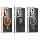 For Samsung Galaxy S24 Ultra 5G Magsafe Dual-Color Carbon Fiber Lens Film Phone Case with Lens Fold Holder(Black) - 2