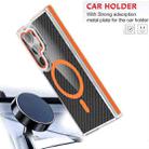 For Samsung Galaxy S24 Ultra 5G Magsafe Dual-Color Carbon Fiber Lens Film Phone Case with Lens Fold Holder(Black) - 3