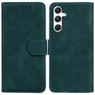 For Samsung Galaxy S25 5G Skin Feel Pure Color Flip Leather Phone Case(Green) - 1