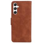 For Samsung Galaxy S25 5G Skin Feel Pure Color Flip Leather Phone Case(Brown) - 3