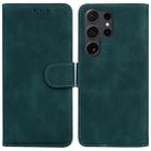 For Samsung Galaxy S25 Ultra 5G Skin Feel Pure Color Flip Leather Phone Case(Green) - 1