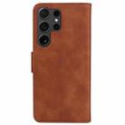 For Samsung Galaxy S25 Ultra 5G Skin Feel Pure Color Flip Leather Phone Case(Brown) - 3
