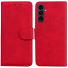 For Samsung Galaxy S25 FE 5G Skin Feel Pure Color Flip Leather Phone Case(Red) - 1