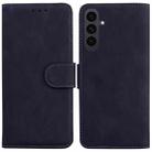 For Samsung Galaxy S25 FE 5G Skin Feel Pure Color Flip Leather Phone Case(Black) - 1