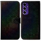 For Samsung Galaxy S24 FE 5G Colorful Magnetic Buckle Leather Phone Case(Black) - 1