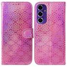 For Samsung Galaxy S24 FE 5G Colorful Magnetic Buckle Leather Phone Case(Pink) - 1