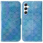 For Samsung Galaxy S25 5G Colorful Magnetic Buckle Leather Phone Case(Blue) - 1