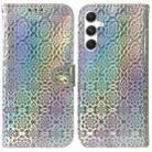 For Samsung Galaxy S25 5G Colorful Magnetic Buckle Leather Phone Case(Silver) - 1