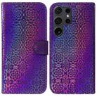 For Samsung Galaxy S25 Ultra 5G Colorful Magnetic Buckle Leather Phone Case(Purple) - 1