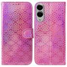 For Samsung Galaxy S25 Edge 5G Colorful Magnetic Buckle Leather Phone Case(Pink) - 1