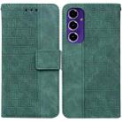 For Samsung Galaxy S24 FE 5G Geometric Embossed Leather Phone Case(Green) - 1