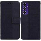 For Samsung Galaxy S24 FE 5G Geometric Embossed Leather Phone Case(Black) - 1