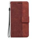 For Samsung Galaxy S25 5G Geometric Embossed Leather Phone Case(Brown) - 3